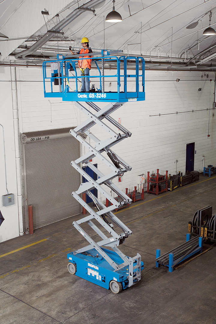 26 ft scissor lift rental wide genie gs 2646