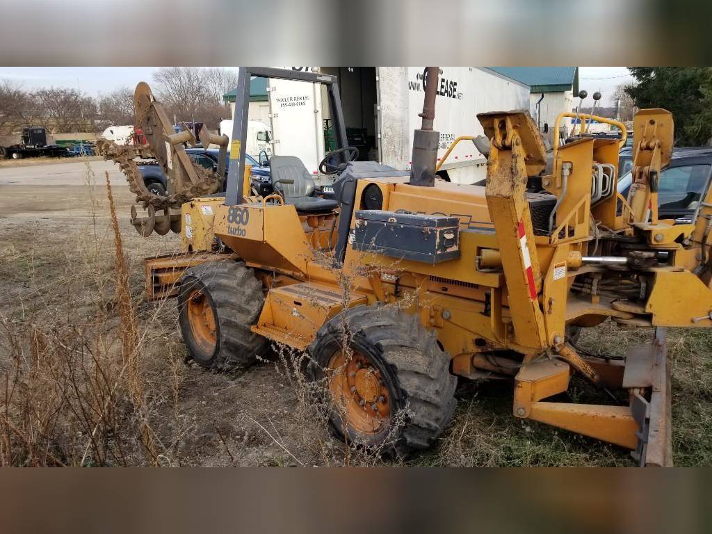 Case 860 Ride On Backhoe Trencher with Backfill